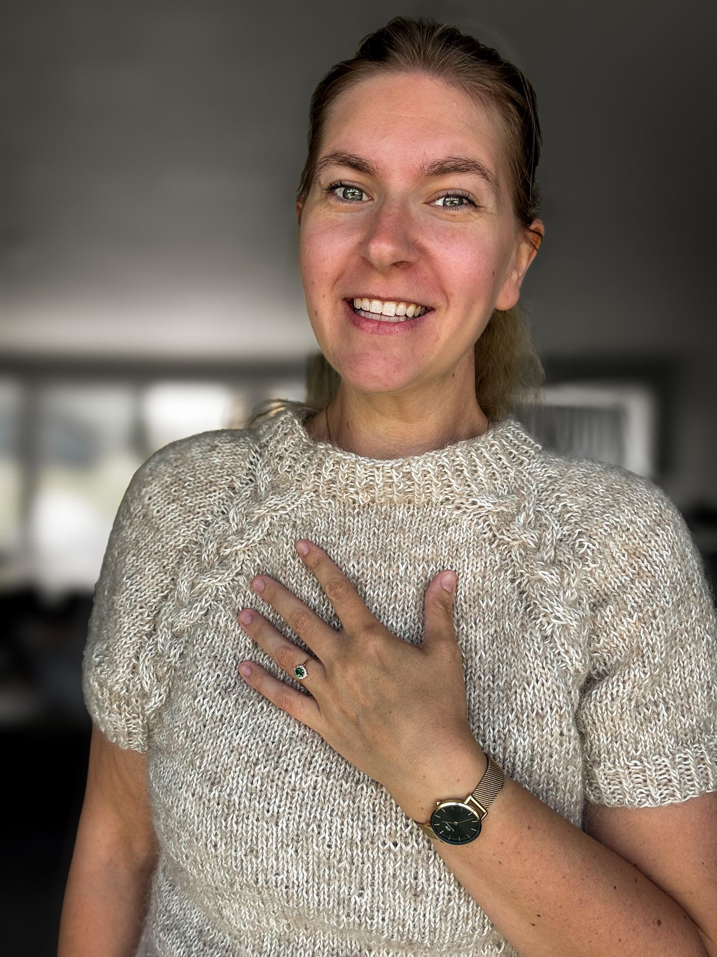 Kardemomme T-skjorte strikkeoppskrift