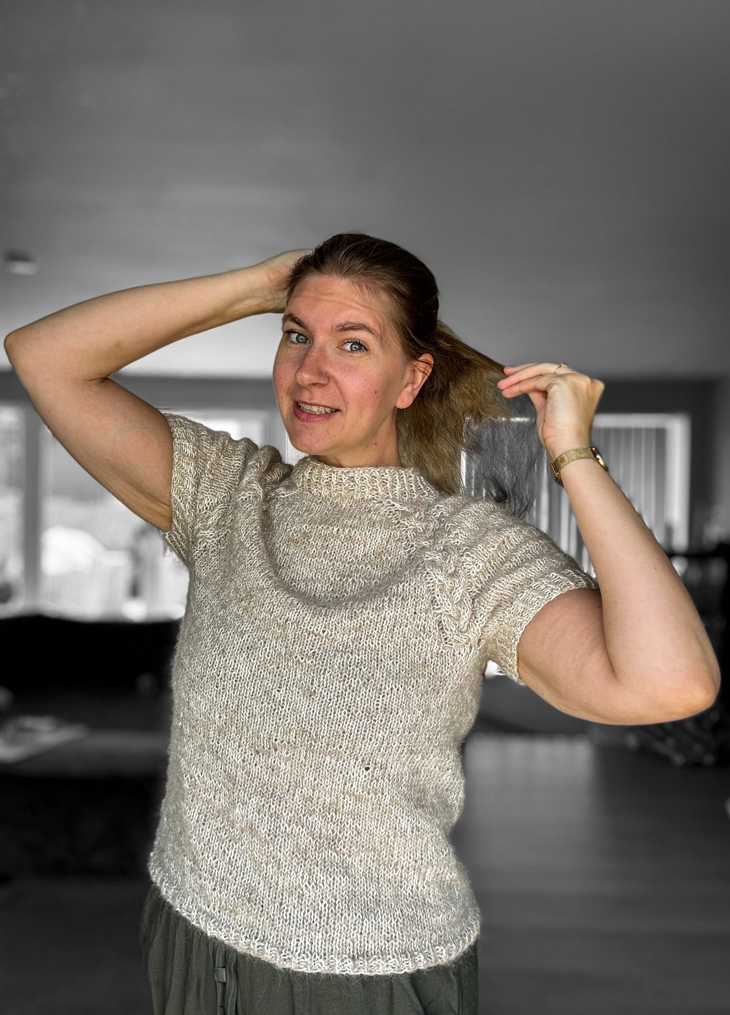 Kardemomme T-skjorte strikkeoppskrift